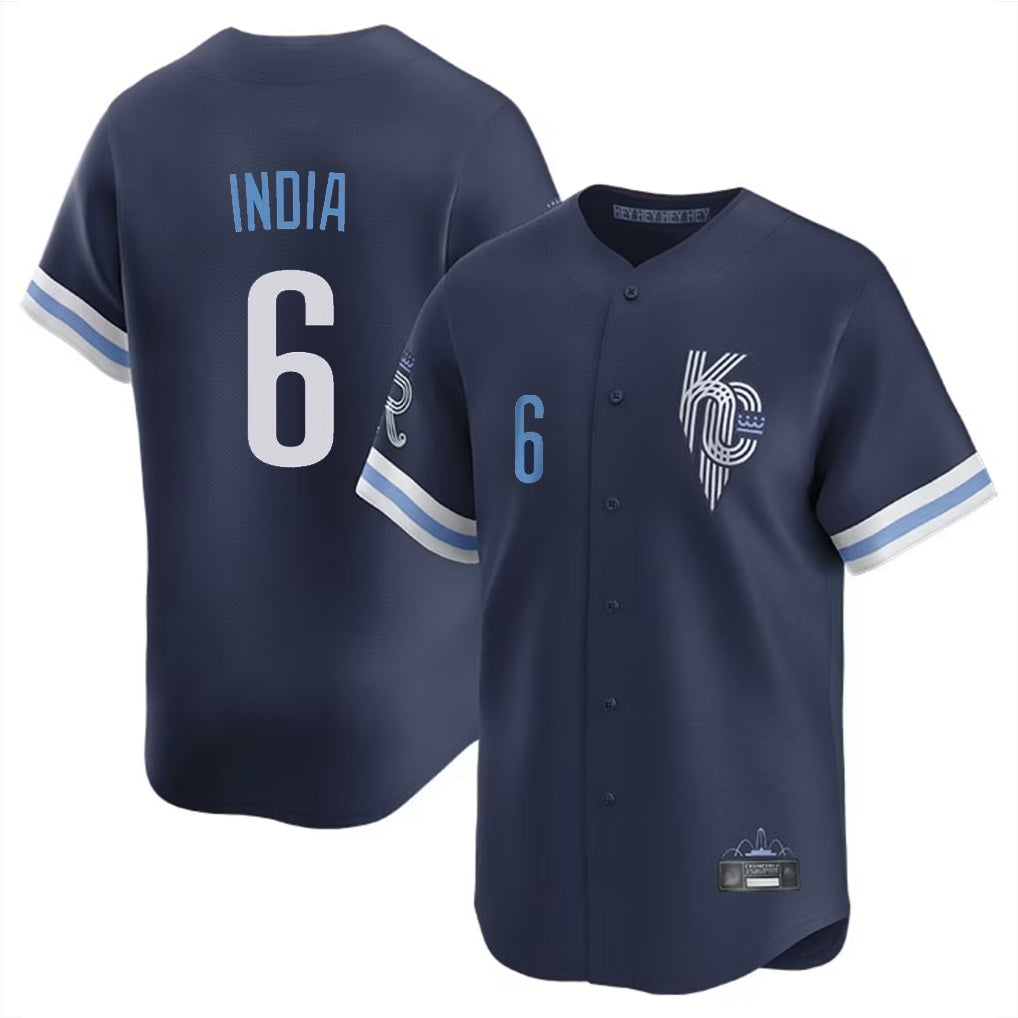 Kansas City Royals #6 Jonathan India Player Navy MIKSHPS City Connect Limited Home Stitched Jerseys