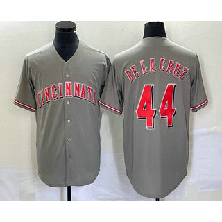 Cincinnati Reds #44 Elly De La Cruz Grey MIKSHPS Cool Base Stitched Jersey 2