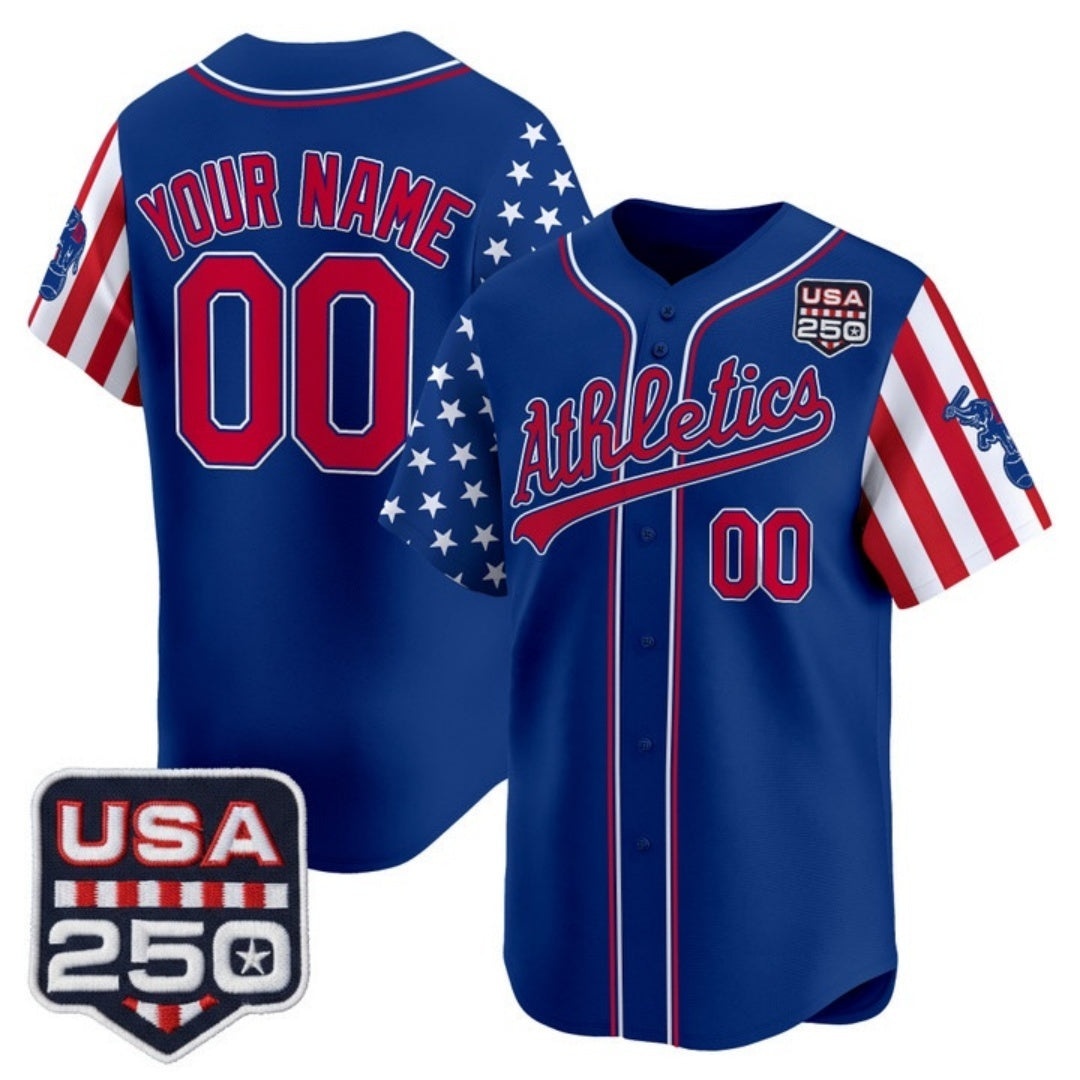 Custom Oakland Athletics America 250 Edition Vapor Premier Limited Royal MIKSHPS Stitched Jerseys