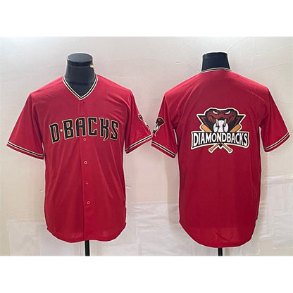 Arizona Diamondbacks Red MIKSHPS Team Big Logo Cool Base Stitched Jersey 2