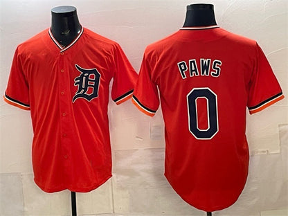 Detroit Tigers #0 Paws Orange MIKSHPS Limited Stitched Jersey
