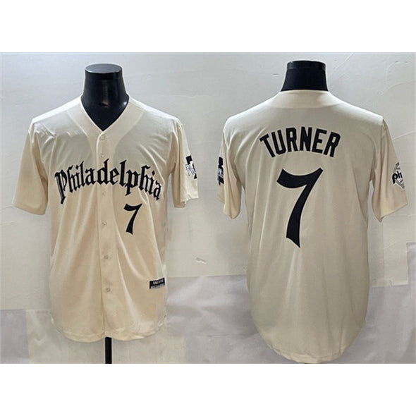 Philadelphia Phillies #7 Trea Turner Cream MIKSHPS Gothic Vapor Limited Stitched Jersey