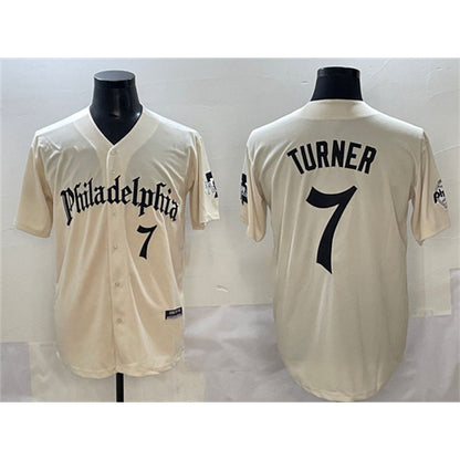 Philadelphia Phillies #7 Trea Turner Cream MIKSHPS Gothic Vapor Limited Stitched Jersey