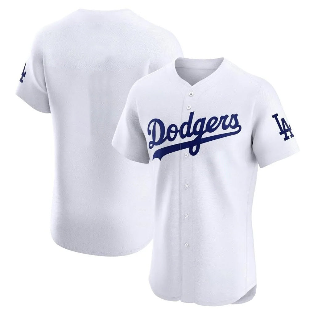 Los Angeles Dodgers Blank Player White MIKSHPS Limited Elite Home Stitched Jerseys
