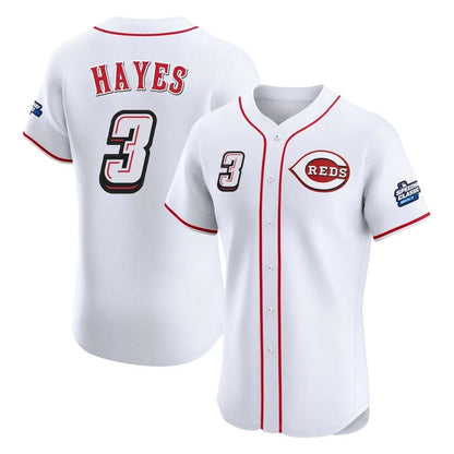 Cincinnati Reds #3 Ke'Bryan Hayes Player White MIKSHPS Speedway Classic Limited Elite Home Stitched Jerseys