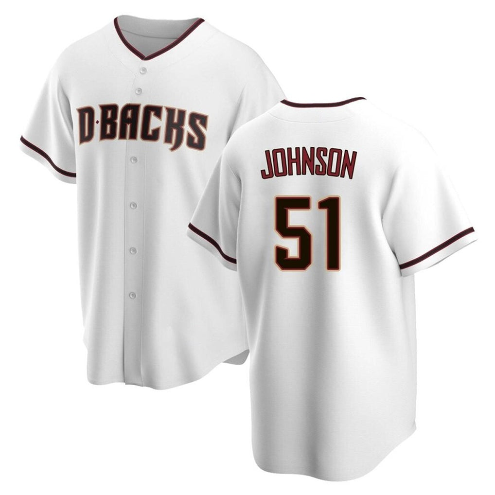 Arizona Diamondbacks #51 Randy Johnson Player White MIKSHPS Home Game Stitched Jerseys