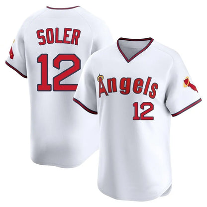 Los Angeles Angels #12 Jorge Soler Player White MIKSHPS T-shirt Home Limited Stitched Jerseys
