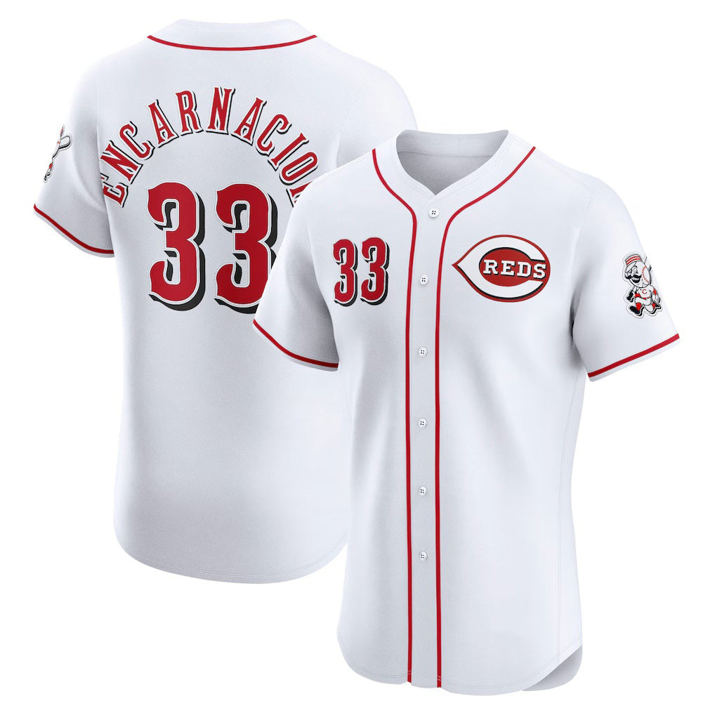 Cincinnati Reds #33 Christian Encarnacion-Strand White MIKSHPS Home Elite Jersey