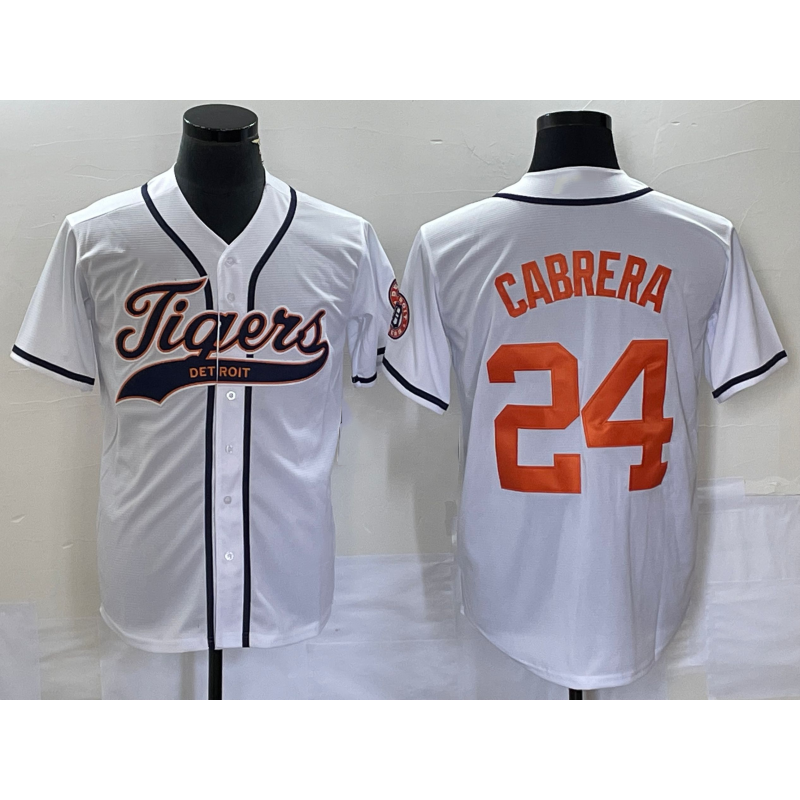 Detroit Tigers #24 Miguel Cabrera White MIKSHPS Cool Base Stitched Jersey