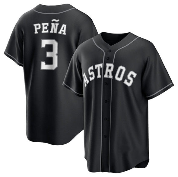 Houston Astros #3 Jeremy Pena Black MIKSHPS Lights Out Limited Stitched Jersey