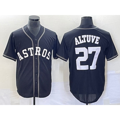 Houston Astros #27 Jose Altuve Black MIKSHPS Cool Base Stitched Jersey