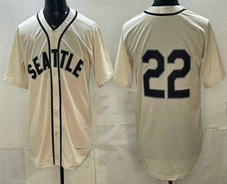 Seattle Mariners #22 Bryan Woo Cream MIKSHPS Alternate Stitched Jersey