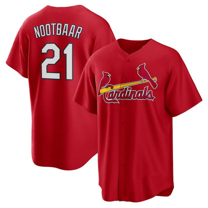 St. Louis Cardinals #21 Lars Nootbaar Red MIKSHPS Big & Tall Alternate Replica Player Jersey