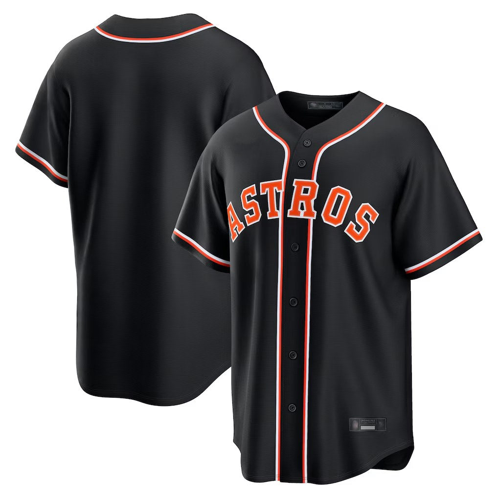 Houston Astros Blank Player Black MIKSHPS Fashion Out Home Game Stitched Jerseys