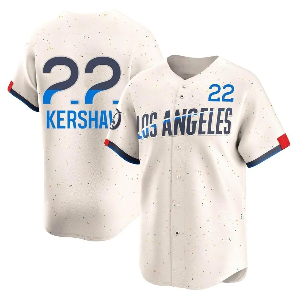 Los Angeles Dodgers #22 Clayton Kershaw Player Cream MIKSHPS City Connect Limited Home Stitched Jerseys