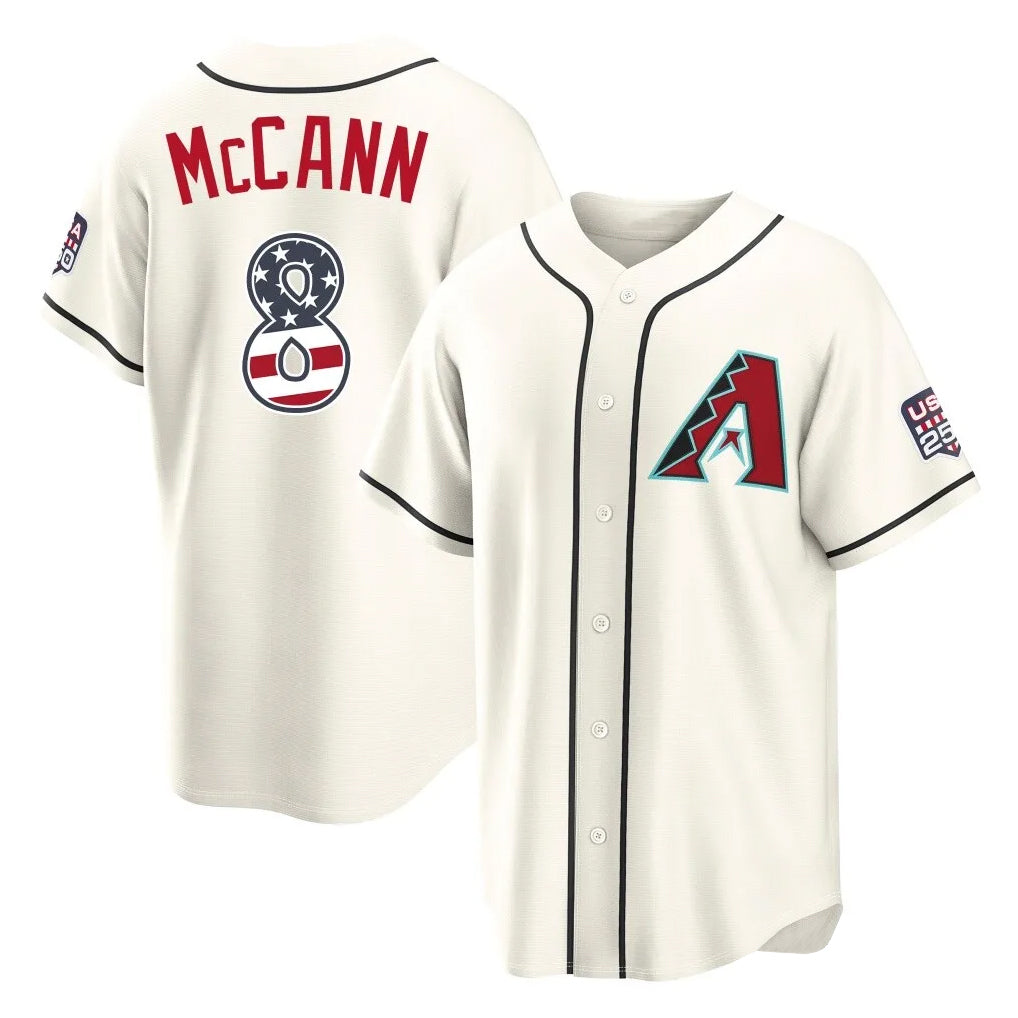 Arizona Diamondbacks #8 James McCann Player Cream MIKSHPS USA 250 Fourth of July Home Game Stitched Jerseys