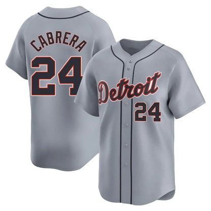 Detroit Tigers #24 Miguel Cabrera Player Gray MIKSHPS Home Limited Stitched Jerseys