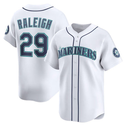 Seattle Mariners #29 Cal Raleigh White MIKSHPS Home Limited Player Jersey