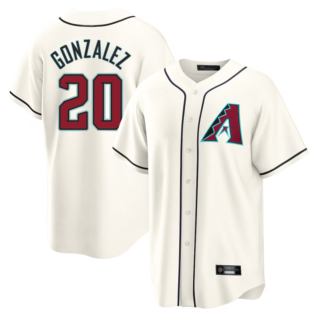 Arizona Diamondbacks #20 Luis Gonzalez Player Cream MIKSHPS Home Game Stitched Jerseys