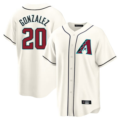 Arizona Diamondbacks #20 Luis Gonzalez Player Cream MIKSHPS Home Game Stitched Jerseys