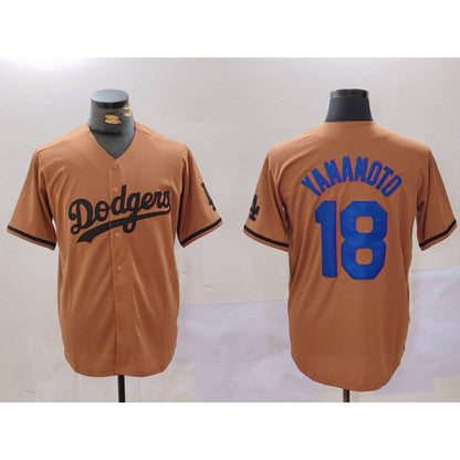 Los Angeles Dodgers #18 Yoshinobu Yamamoto Olive MIKSHPS Cool Base Limited Stitched Jersey