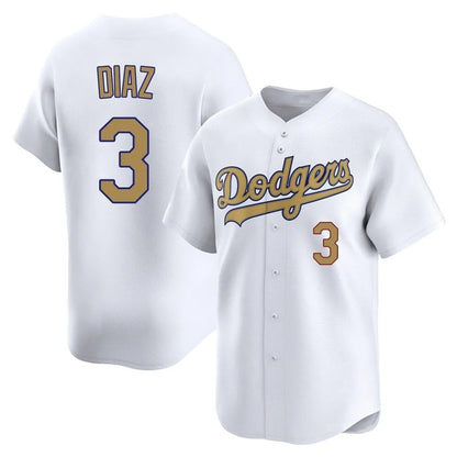 Los Angeles Dodgers #3 Edwin D¨ªaz Player Gold MIKSHPS Collection Limited Home Stitched Jerseys