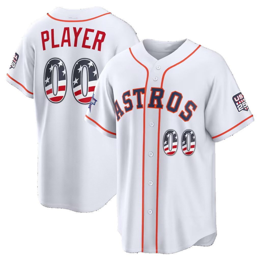 Custom Houston Astros 2026 All-Star Edition Stars & Stripes White MIKSHPS Stadium Pick-A-Player Jersey