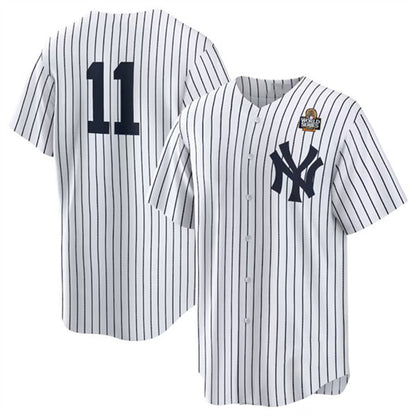 New York Yankees #11 Anthony Volpe White MIKSHPS 2024 World Series Cool Base Stitched Jersey