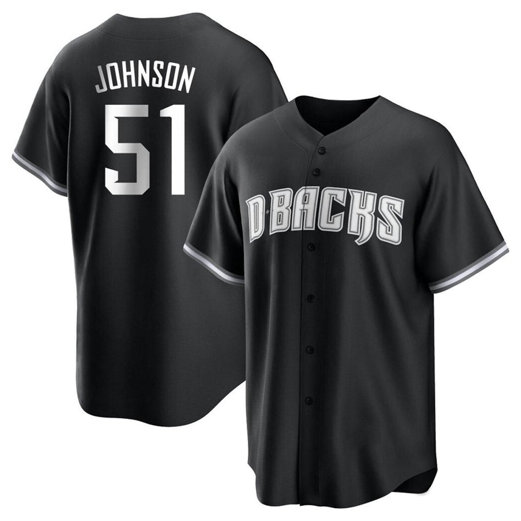 Arizona Diamondbacks #51 Randy Johnson Player Black MIKSHPS Game Home Stitched Jerseys