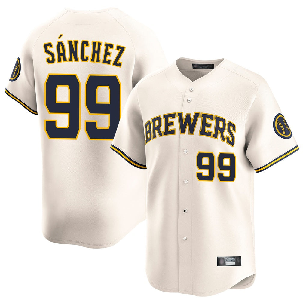 Milwaukee Brewers #99 Gary Sanchez Player Cream MIKSHPS Home Limited Game Stitched Jerseys