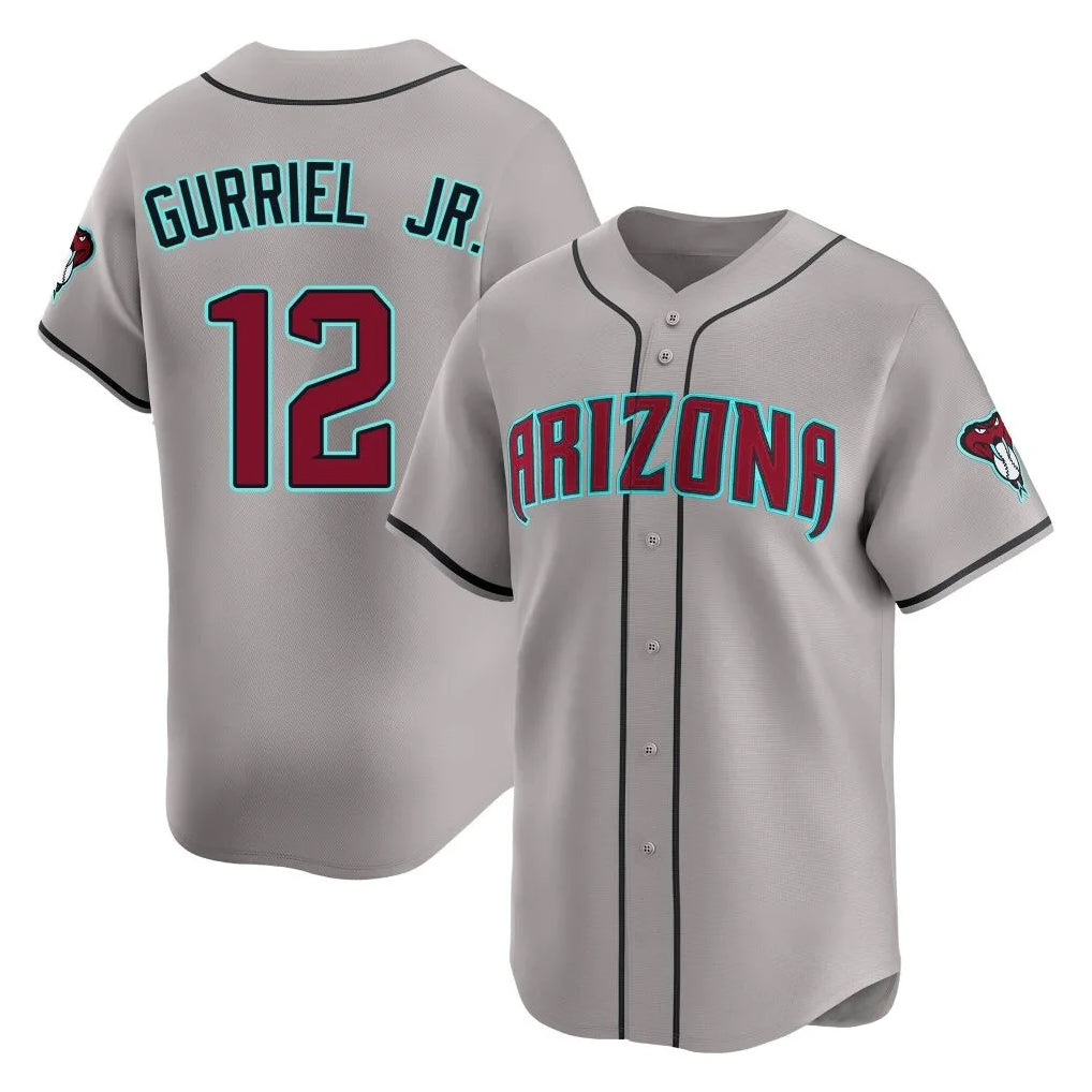 Arizona Diamondbacks #12 Lourdes Gurriel Jr Player Gray MIKSHPS Road Limited Home Game Stitched Jerseys