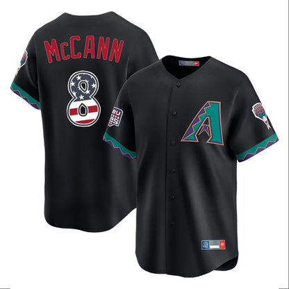 Arizona Diamondbacks #8 James McCann Player Black MIKSHPS USA 250 Fourth of July Home Game Stitched Jerseys