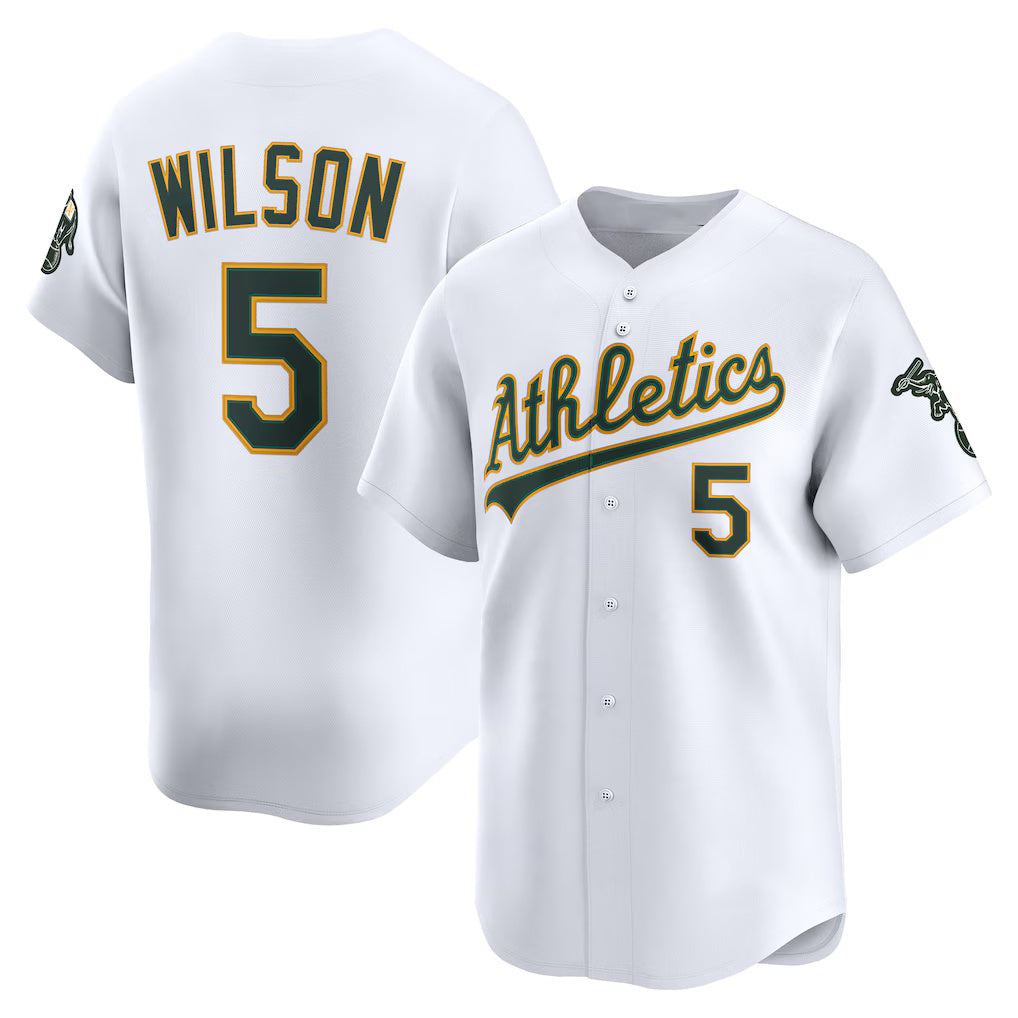 Oakland Athletics #5 Jacob Wilson White MIKSHPS Home Limited Player Jersey