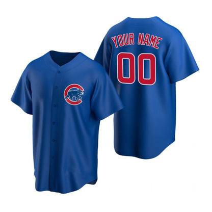Custom Chicago Cubs Royal MIKSHPS Stitched Cool Base Jersey