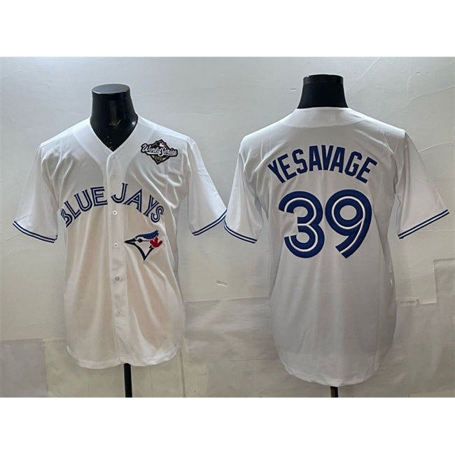 Toronto Blue Jays #39 Trey Yesavage White MIKSHPS 2025 World Series Home Cool Base Stitched Jersey
