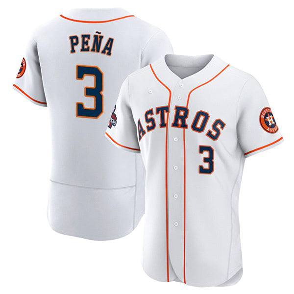 Houston Astros #3 Jeremy Pena 2022 World Series White MIKSHPS Flex Base Stitched Jersey