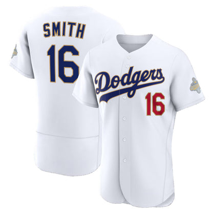 Los Angeles Dodgers #16 Will Smith White MIKSHPS 2026 Gold Collection Authentic Jersey