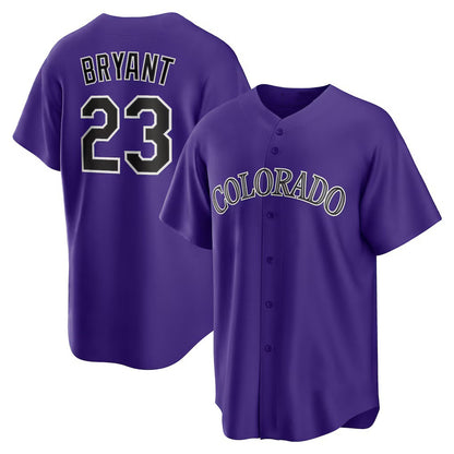 Colorado Rockies #23 Kris Bryant Purple MIKSHPS Alternate Replica Player Jersey