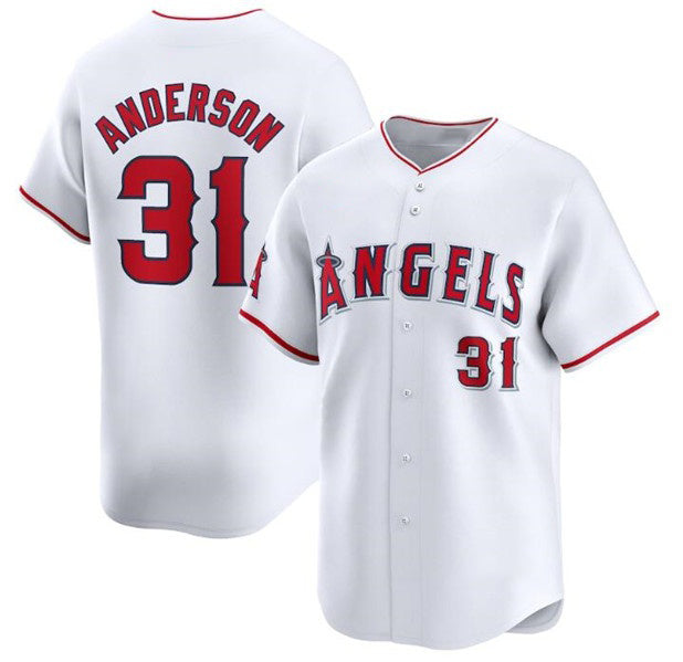 Los Angeles Angels #31 Tyler Anderson White MIKSHPS Home Limited Stitched Jersey