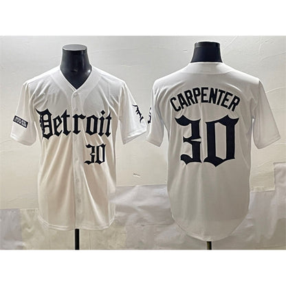 Detroit Tigers #30 Kerry Carpenter White MIKSHPS 'Motor Gothic Edition' Vapor Premier Limited Stitched Jersey
