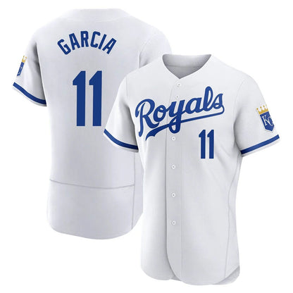 Kansas City Royals #11 Maikel Garcia Player White MIKSHPS Limited Elite Home Game Stitched Jerseys