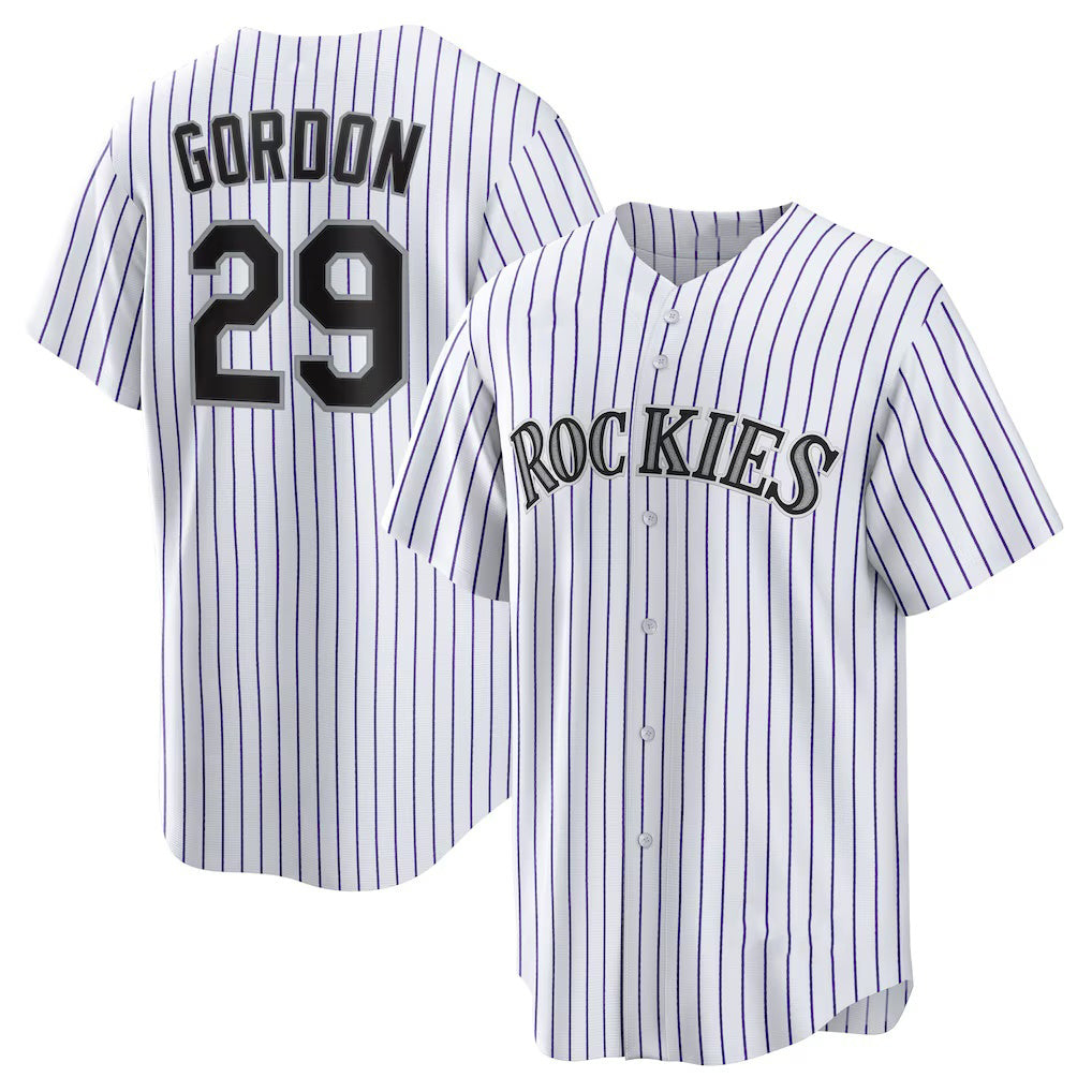 Colorado Rockies #29 Tanner Gordon White MIKSHPS Home Replica Jersey