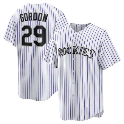 Colorado Rockies #29 Tanner Gordon White MIKSHPS Home Replica Jersey