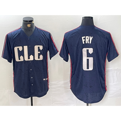 Cleveland Guardians #6 David Fry Navy MIKSHPS 2024 City Connect Limited Stitched Jersey