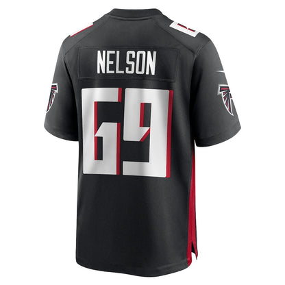 A.Falcons #69 Jack Nelson Black MIKSHPS Team Game Jersey