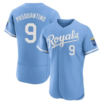 Kansas City Royals #9 Vinnie Pasquantino Player Light Blue MIKSHPS Alt Limited Elite Home Stitched Jerseys