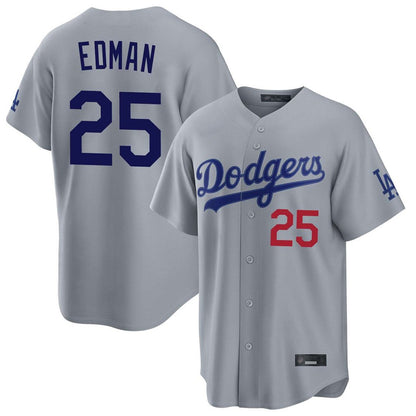 Los Angeles Dodgers #25 Tommy Edman Player Gray MIKSHPS Game Home Stitched Jerseys