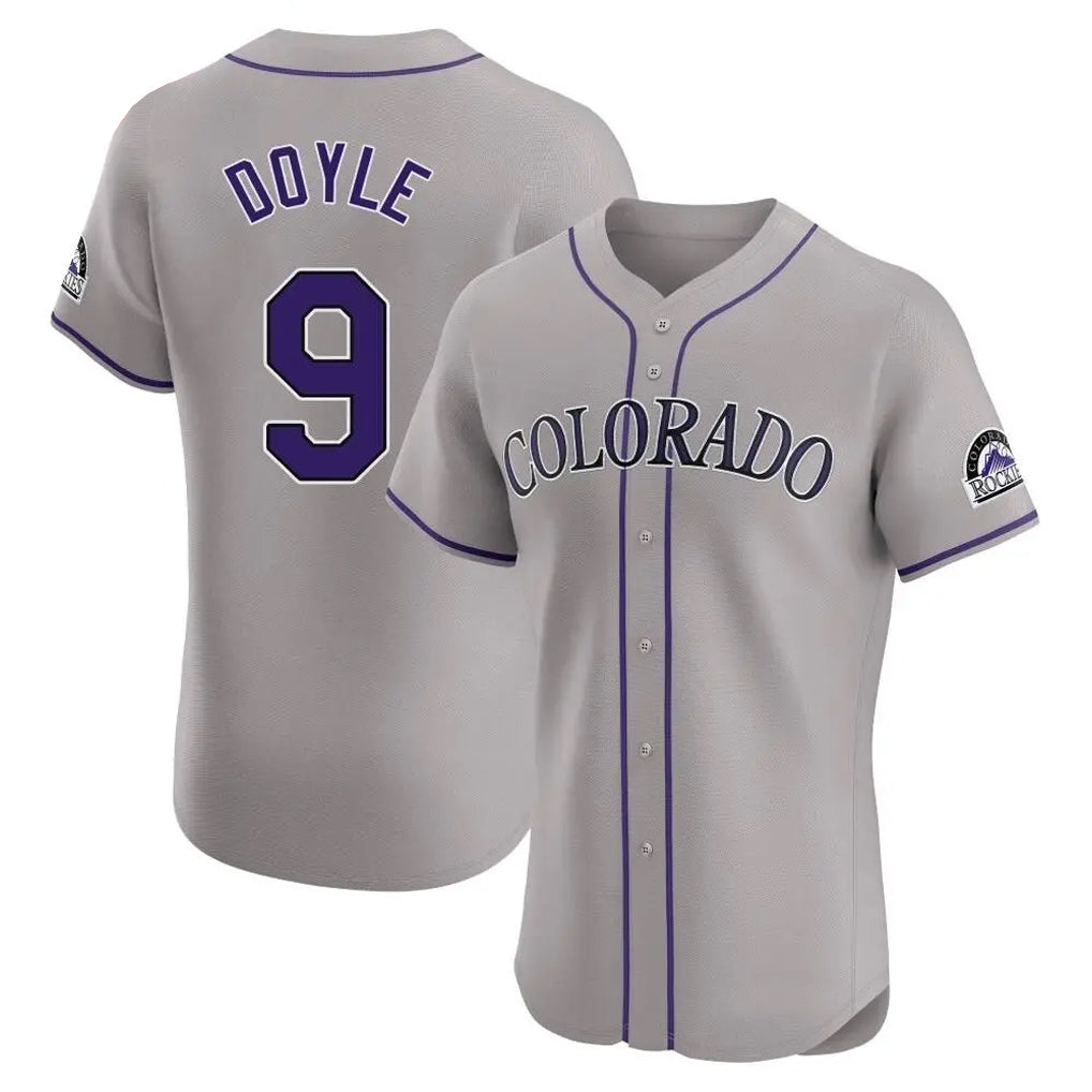 Colorado Rockies #9 Brenton Doyle Player Gray MIKSHPS Limited Elite Home Stitched Jerseys
