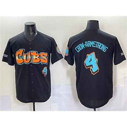 Chicago Cubs #4 Pete Crow-Armstrong Black MIKSHPS 'Graffiti North Side Edition' Vapor Premier Limited Stitched Jersey