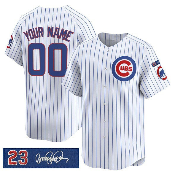 Custom Chicago Cubs Active Player White MIKSHPS 'Ryne Sandberg Tribute' Vapor Limited V3 Stitched Jersey